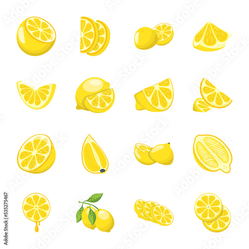 Modern flat illustration of lemon 