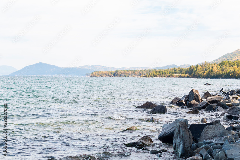 lake Baikal in autumn and summer