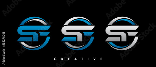 SF Letter Initial Logo Design Template Vector Illustration