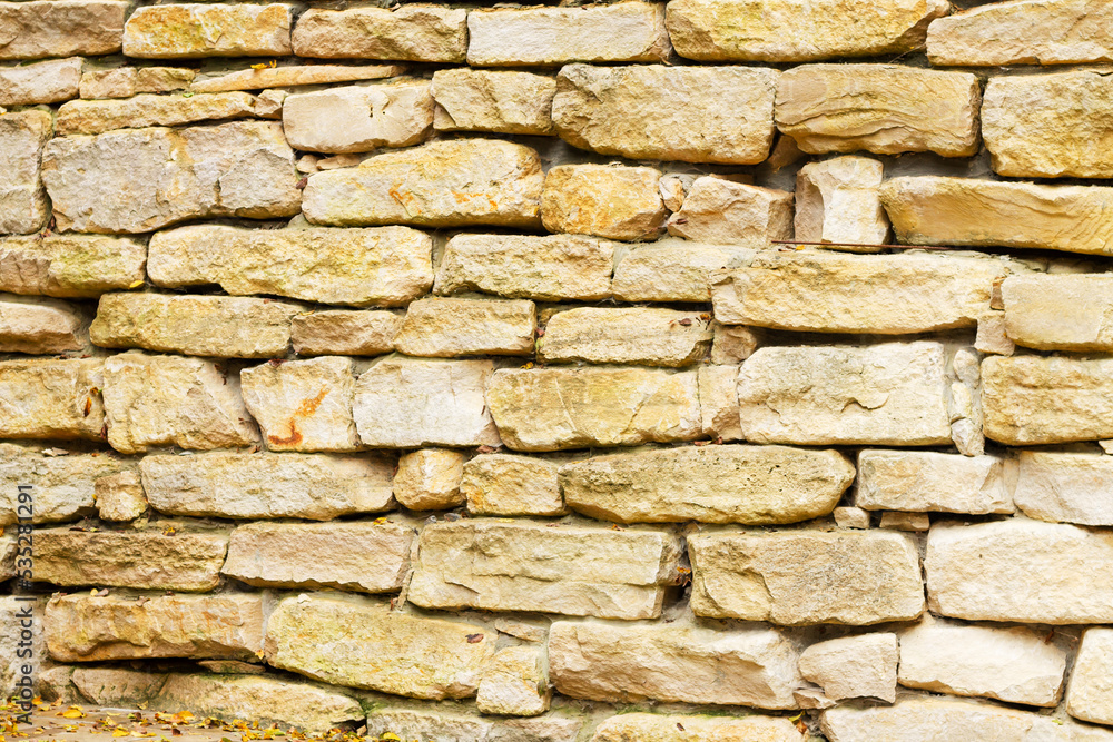 Ancient natural stone wall background and pattern