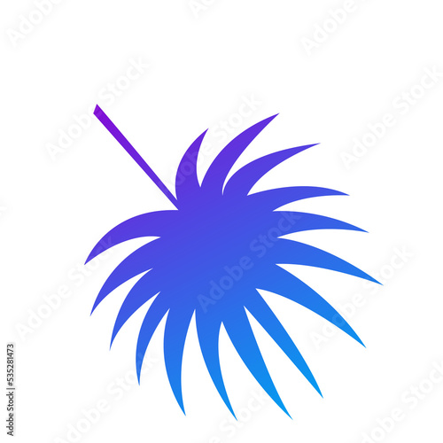 Gradient Tropical Exotic Palm Leaf Silhouette Minimalist Poster Element Icon