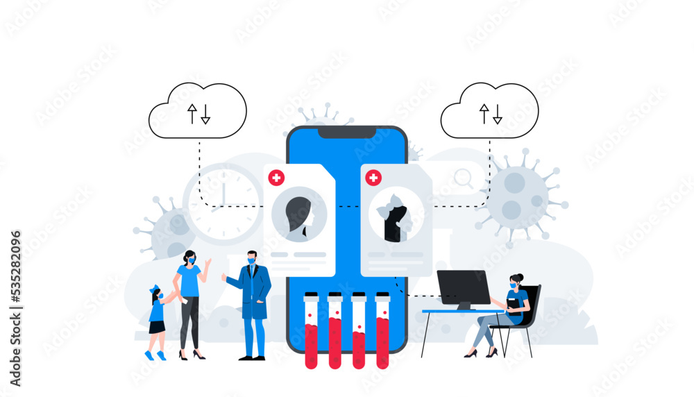 Choose doctor online via smartphone app. Conceptual vector illustration. Choose doctor online via smartphone app. Conceptual vector illustration.