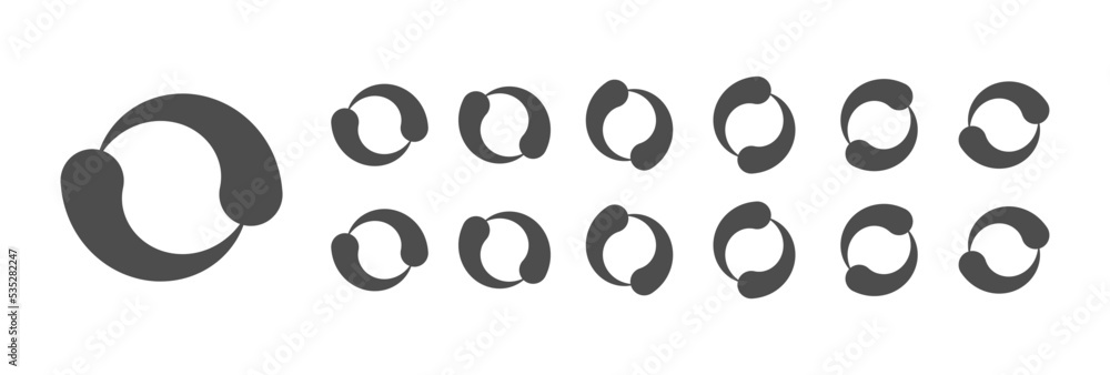 Circular Loading Buffering Icons Vector Video Ready for Animation Gif ...