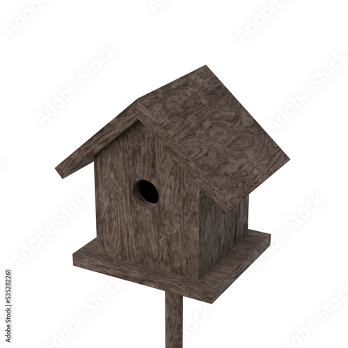 3d rendering illustration of a bird house