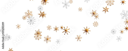 Christmas background design of snowflake and snow falling in the winter 3d illustration
