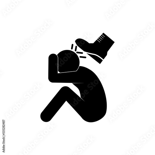 Social bullying icon. Harassment, social abuse and violence. Isolated vector element. Outline pictogram for web page, mobile app, promo