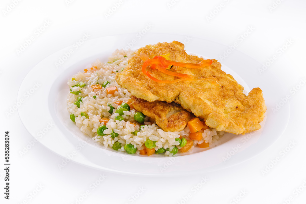 Crispy Southern Fried Pork Chops with risotto