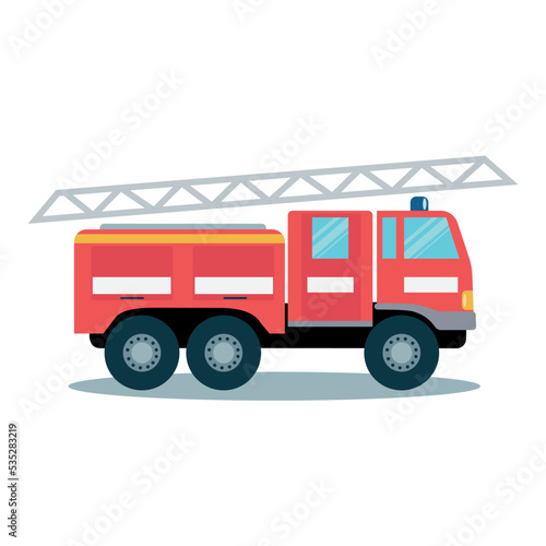 Wallpaper Mural Red fire engine, emergency rescue truck isolated on white Torontodigital.ca