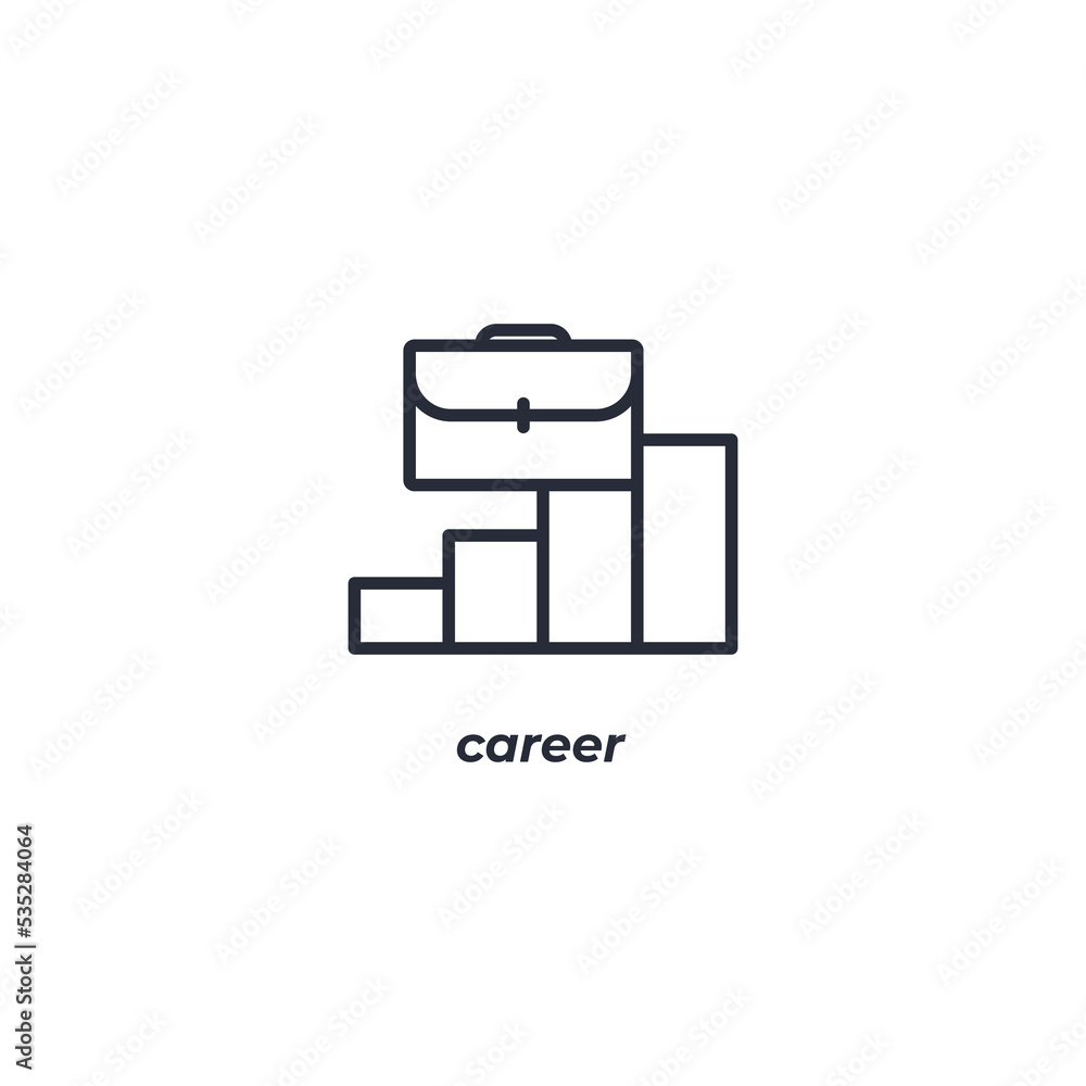 Vector sign career symbol is isolated on a white background. icon color editable. Vector sign career symbol is isolated on a white background. icon color editable.