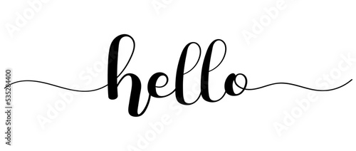 Hello World day. HELLO calligraphy with modern line for banner, greeting card or wallpaper. November 21 Vector Illustration