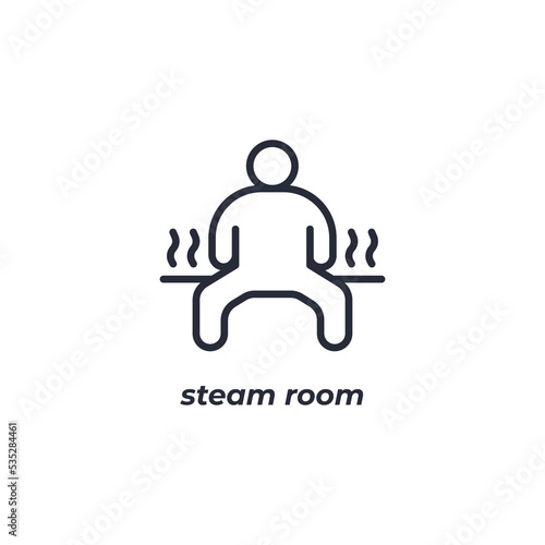 Vector sign steam room symbol is isolated on a white background. icon color editable.
