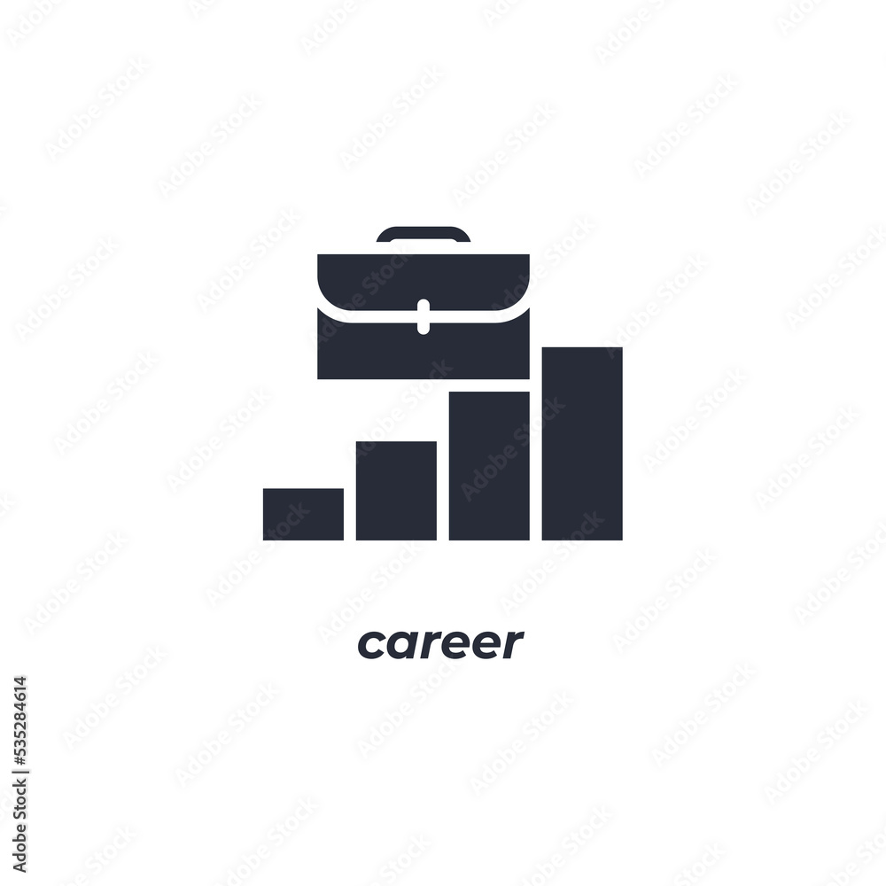 Vector sign career symbol is isolated on a white background. icon color editable. Vector sign career symbol is isolated on a white background. icon color editable.