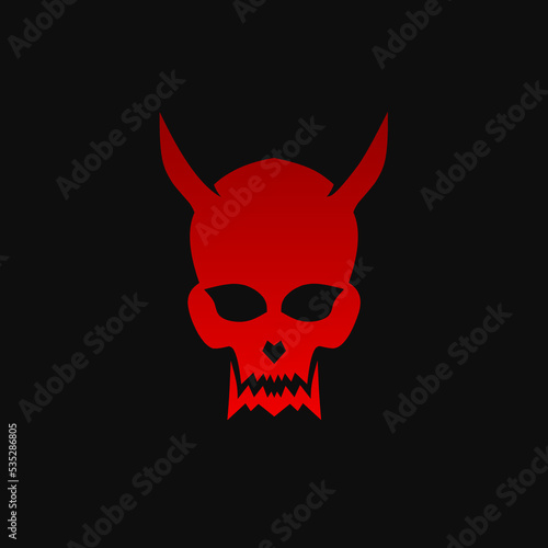Illustration vector graphic of template logo red skull devil