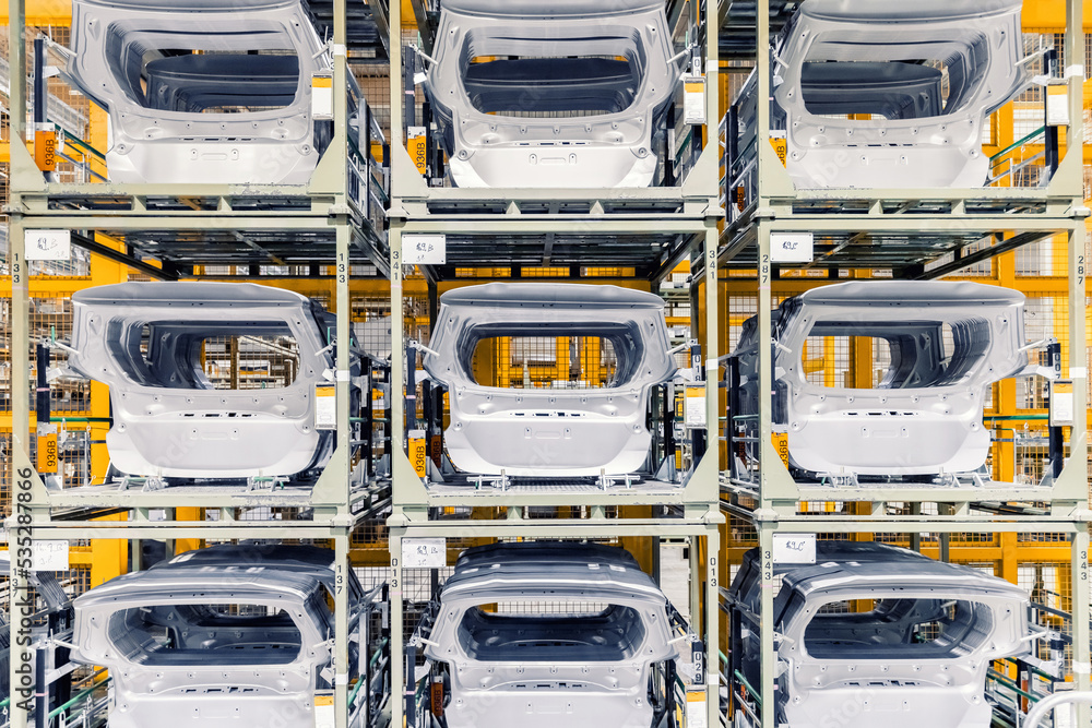 spare parts in a car plant