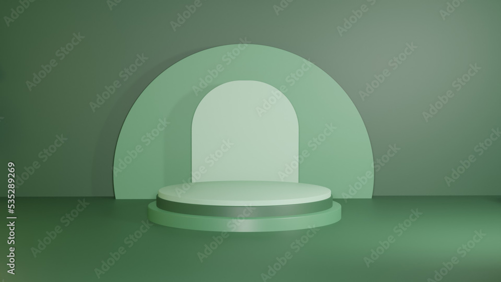 Green product display 3D geometric podium background Green product display 3D geometric podium background