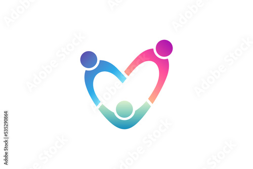 charity care, happy family, people medical health logo template