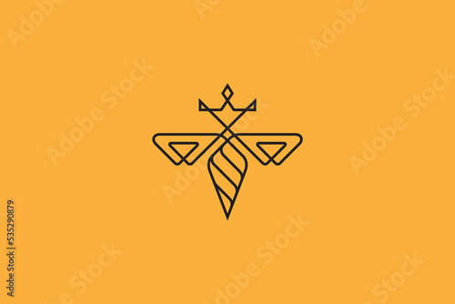 queen bee continuous line logo