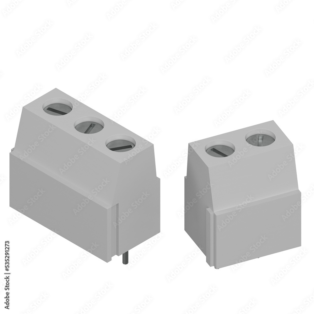 Fototapeta premium 3d rendering illustration of board mounted screw terminals