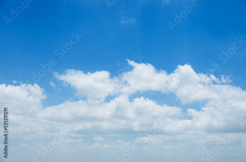 Blue sky background with many clouds