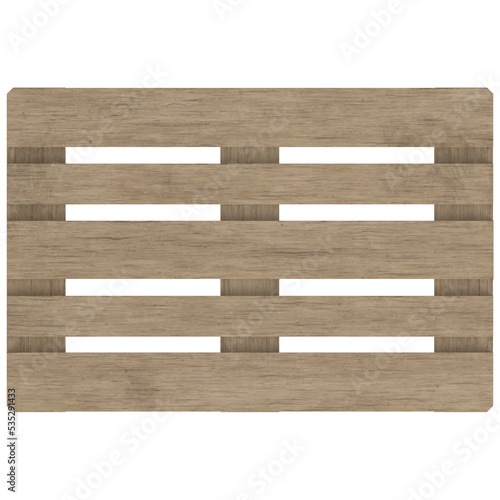 3d rendering illustration of a wooden Euro pallet skid