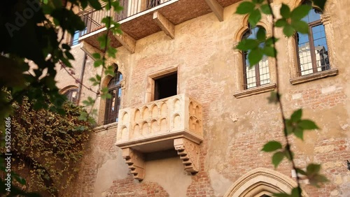 Famous Juliet Balcony in Verona, Italy.