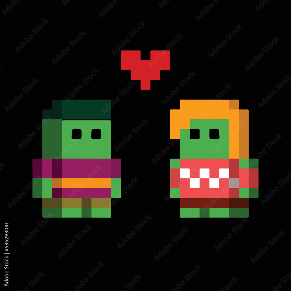 Editable Vector Illustration of Couple Zombie. Good for sticker, icon, clip art, ppt, game, education, etc Editable Vector Illustration of Couple Zombie. Good for sticker, icon, clip art, ppt, game, education, etc