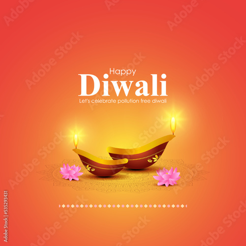 Vector illustration for Happy Diwali greeting