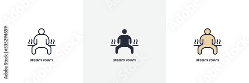 steam room icon. Line, solid and filled outline colorful version, outline and filled vector sign. Idea Symbol, logo illustration. Vector graphics