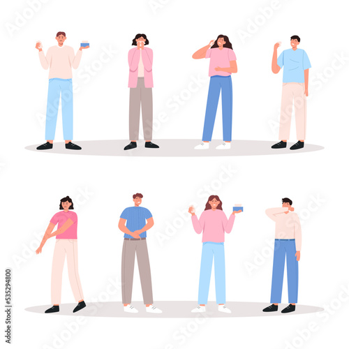 Set of people with allergy