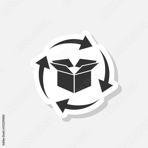 Return policy icon sticker isolated on white background