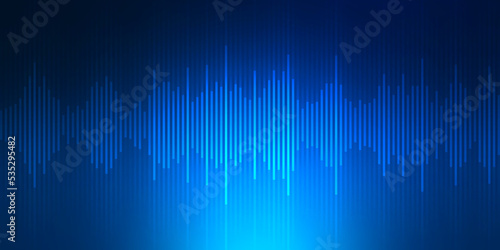 Abstract blue digital media sound lines background