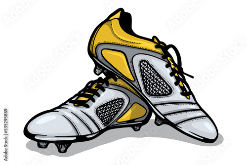 Soccer boots vector illustration hand drawn