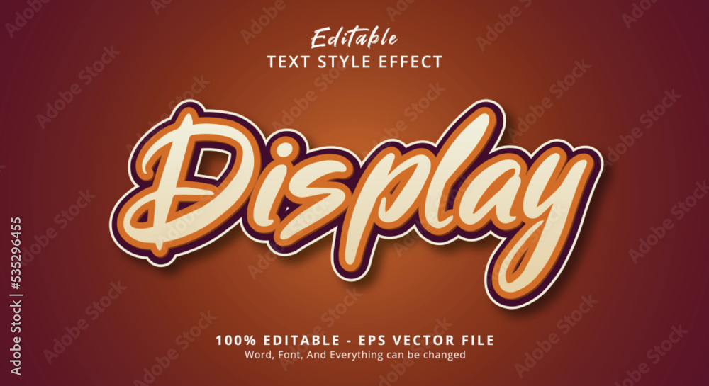Display Text Style Effect, Editable Text Effect