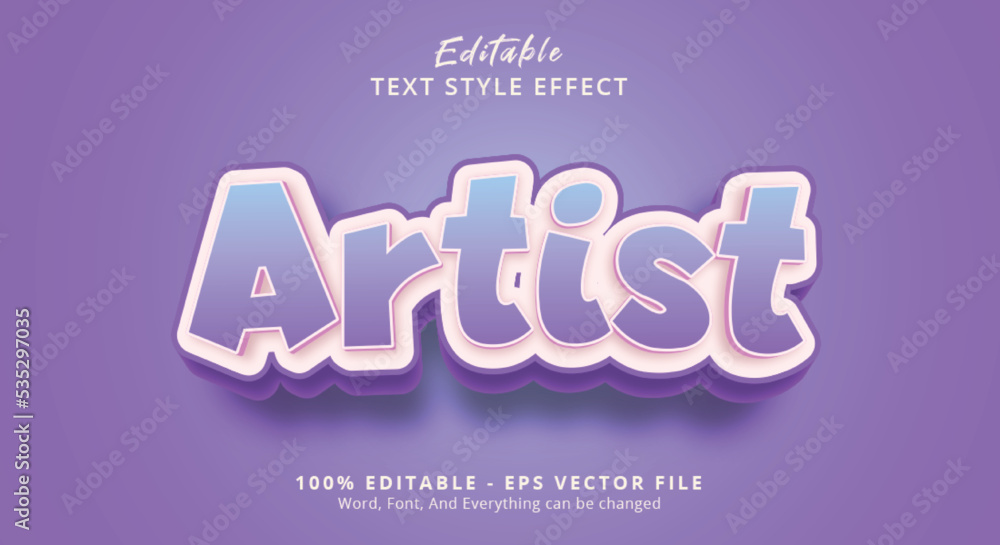 Artist Text Style Effect, Editable Text Effect