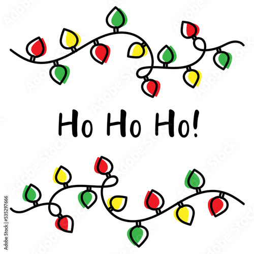Colorful Light Bulbs Christmas lights for Xmas holiday greeting card design vector background