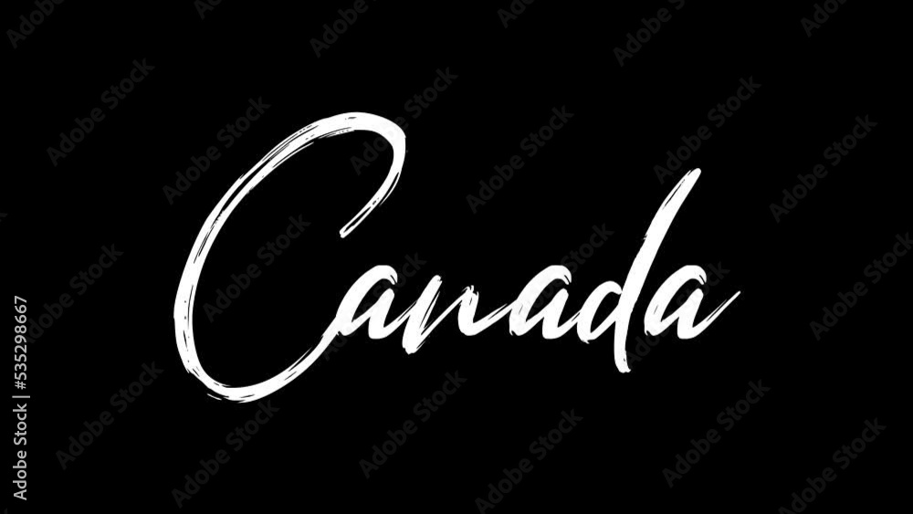 Canada text sketch writing video animation 4K Canada text sketch writing video animation 4K