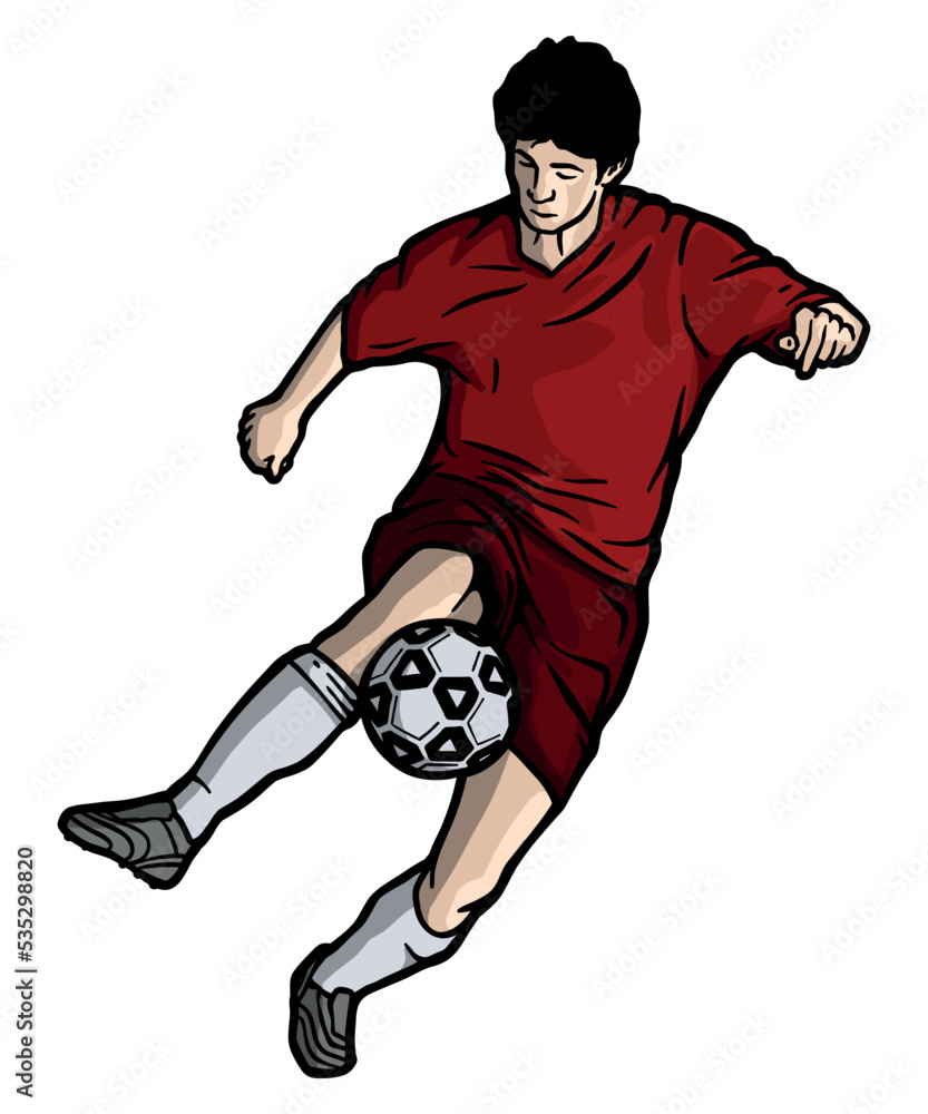 Soccer player dribbling - vector illustration Soccer player dribbling - vector illustration