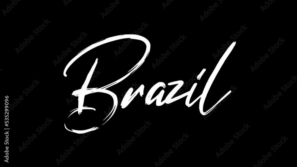 Brazil text sketch writing video animation 4K Brazil text sketch writing video animation 4K