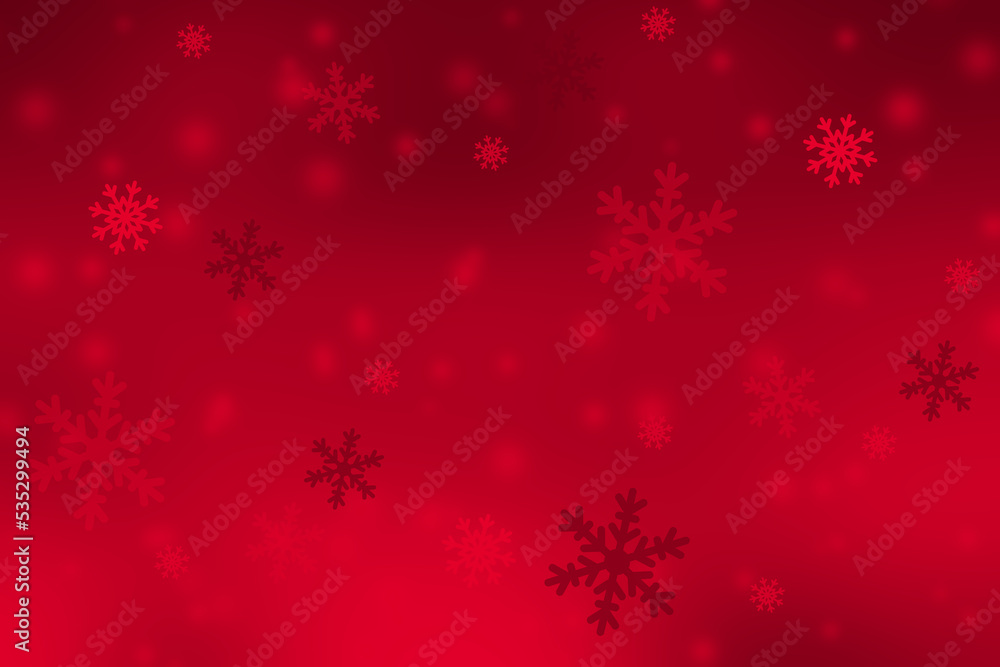 Modern red christmas abstract background with snowflakes.