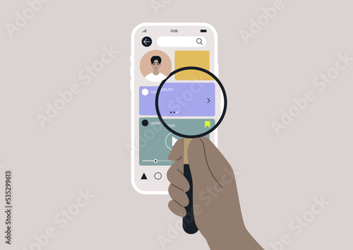 An online stalker investigating their victim's social media account information