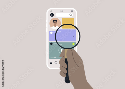 An online stalker investigating their victim's social media account information
