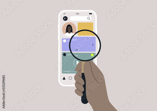 An online stalker investigating their victim's social media account information