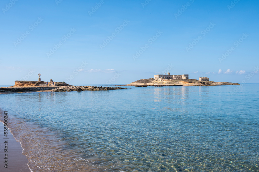 The Island of Correnti in Portopalo in Sicily