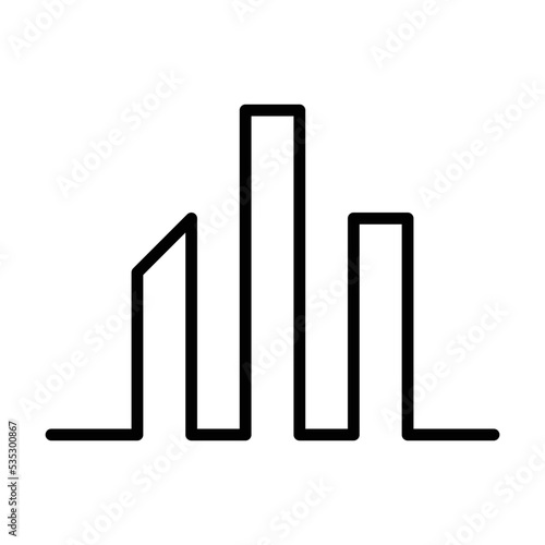 Building icon vector outline modern art minimal geometric line logo design element for city, construction, housing, apartment, business, real estate, mortgage, property company brand illustration