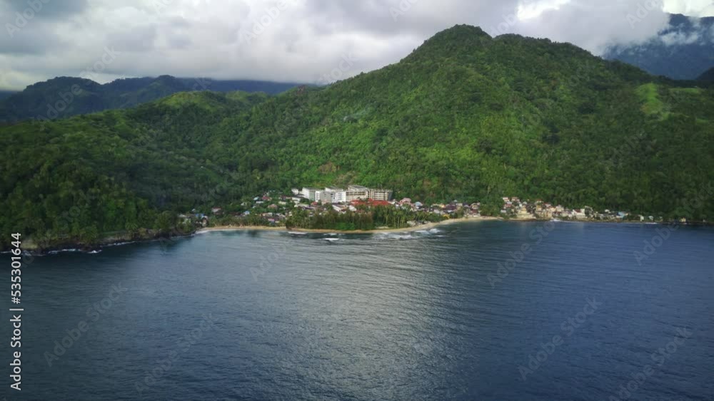 Aerial shot on beautiful beach in Tapak Tuan Aceh Indonesia Aerial shot on beautiful beach in Tapak Tuan Aceh Indonesia