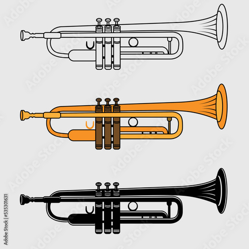 Trumpet SVG Cut File, Band Svg, Jazz Svg, Trumpet Frame, Trumpet Monogram Svg, Trumpet Outline Svg, Trumpet Silhouette, Trumpet Clipart, 