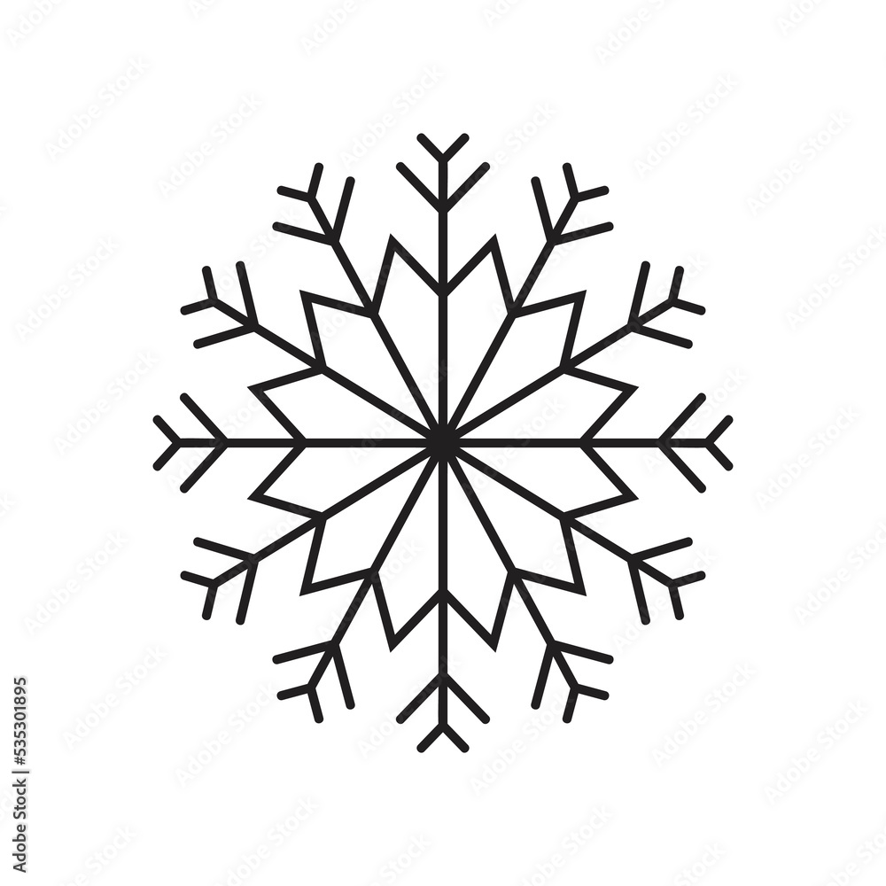 Snowflake outline icon. Vector