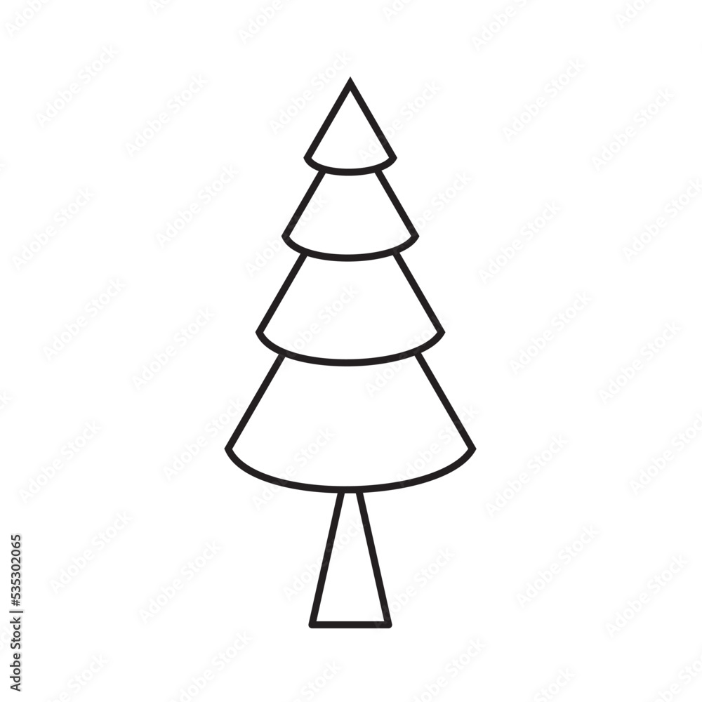 Fototapeta premium Christmas Tree Icon Vector Illustration Flat Design, Christmas Pine Tree Icon Vector Style 