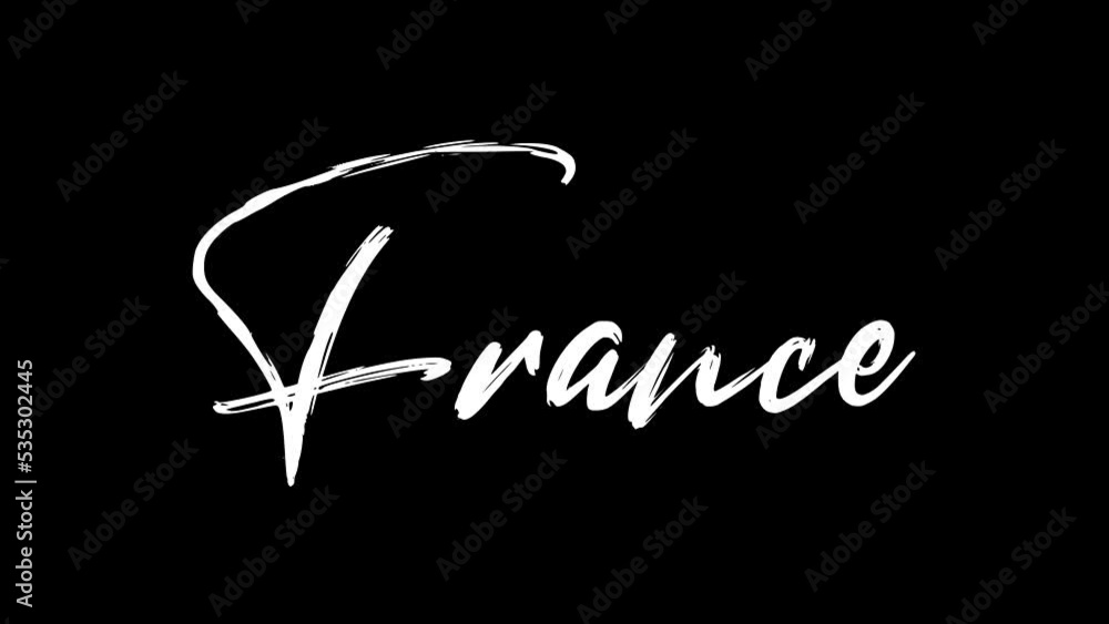 France text sketch writing video animation 4K France text sketch writing video animation 4K