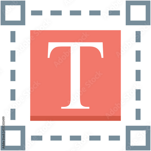 Text Tool Colored Vector Icon